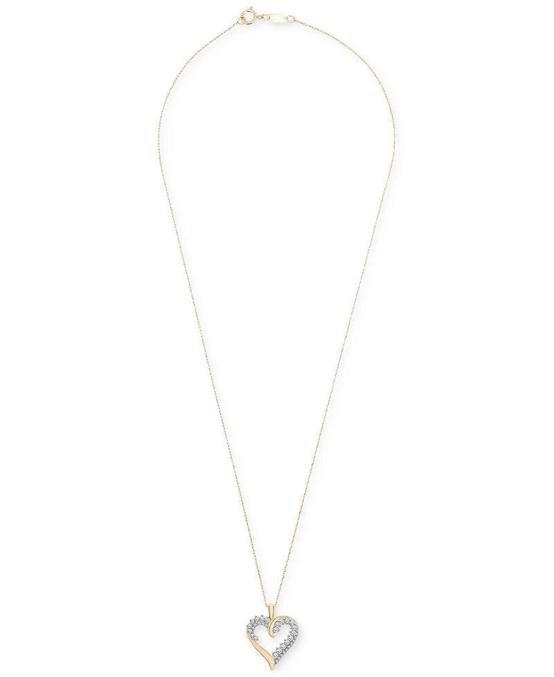 Diamond Open Heart 18" Pendant Necklace (1/2 ct. t.w.) , Created for Macy's