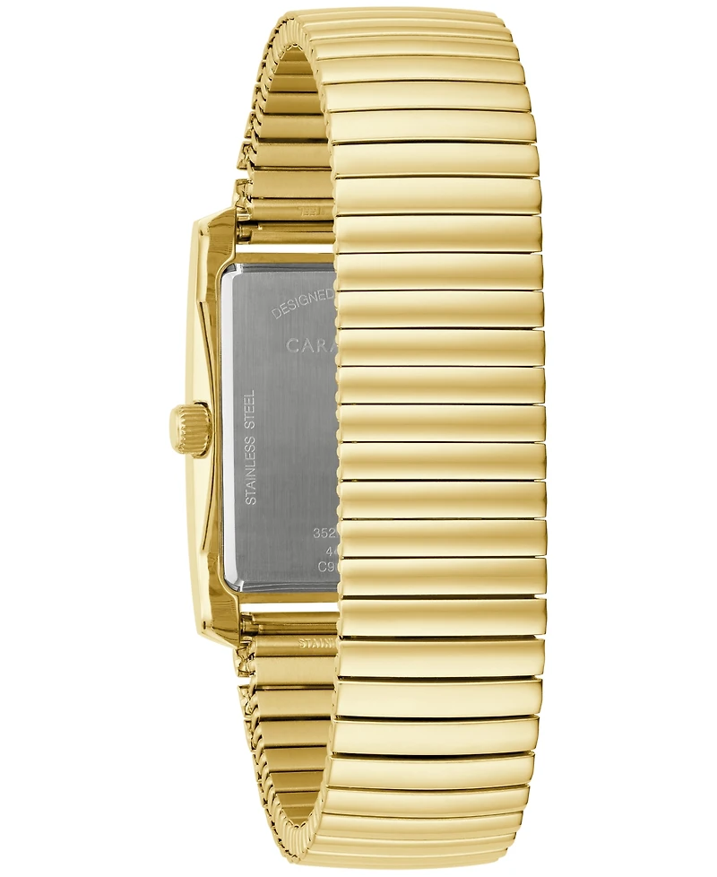 Caravelle designed by Bulova Men's Dress Gold-Tone Stainless Steel Expansion Bracelet Watch 30mm