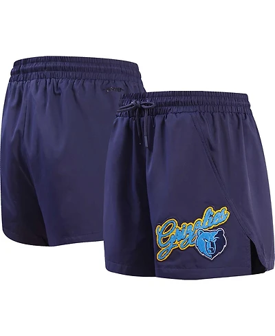Women's Pro Standard Navy Memphis Grizzlies Script Woven Shorts