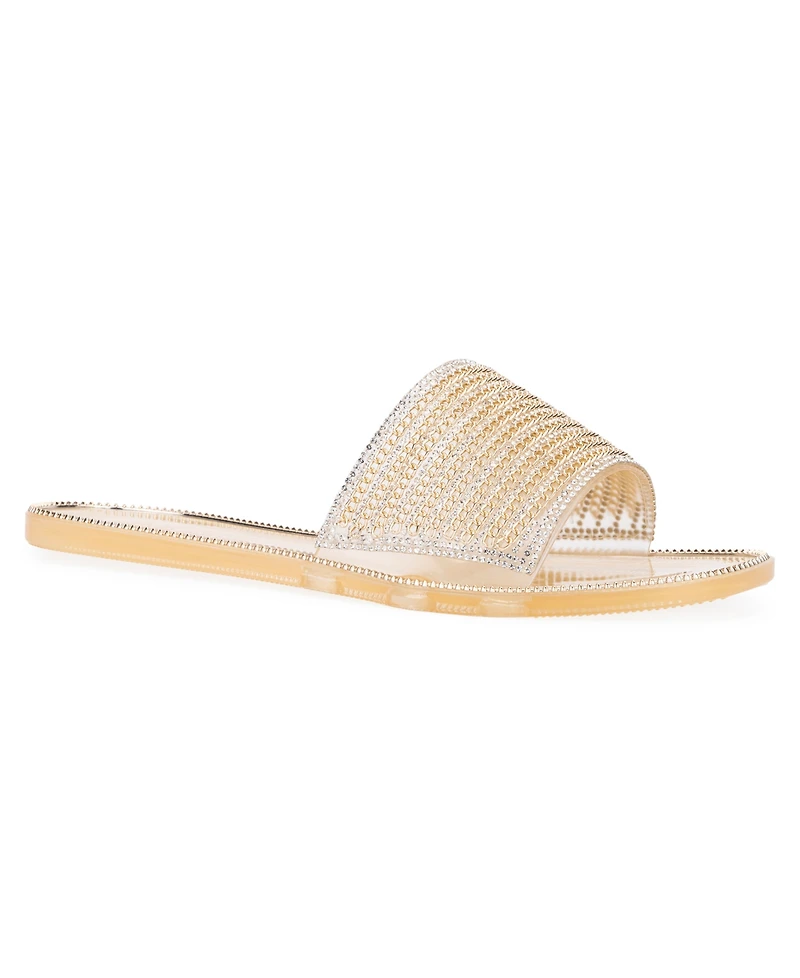 Olivia Miller Women's Myrtle Rhinestones Jelly Slide Sandal