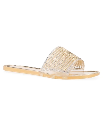 Olivia Miller Women's Myrtle Rhinestones Jelly Slide Sandal