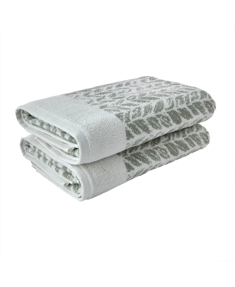Skl Home Distressed Leaves Turkish Cotton Bath Towel, 54" x 28"