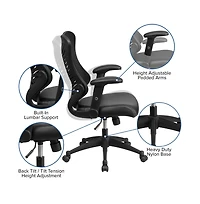 Emma+Oliver High Back Designer Mesh Executive Ergonomic Office Chair W/ Adjustable Arms