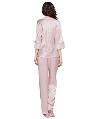 Lilysilk Women's Laced Silk Pajama Set