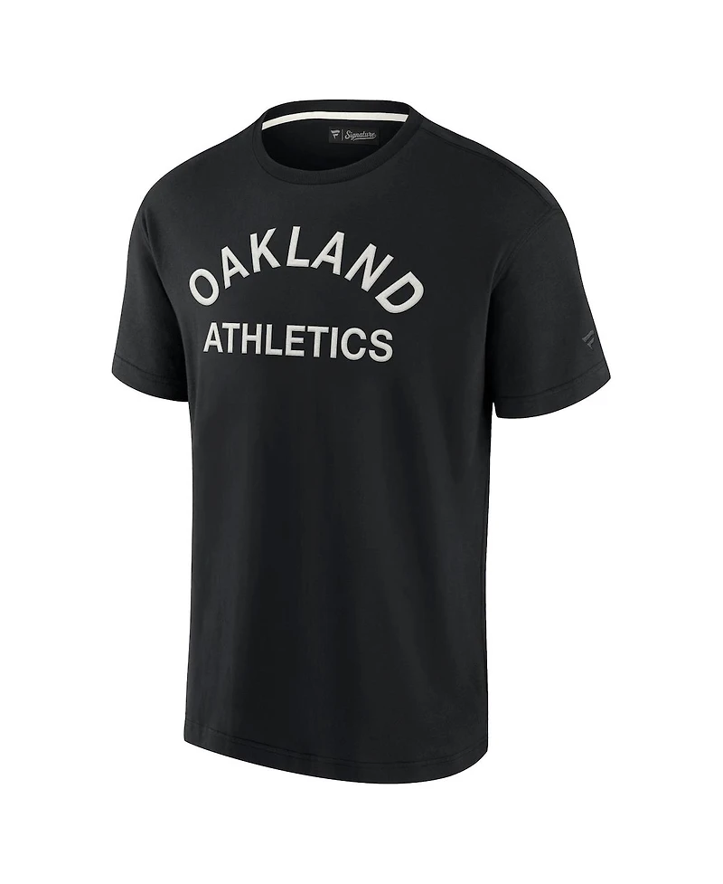 Men's and Women's Fanatics Signature Black Oakland Athletics Super Soft Short Sleeve T-shirt