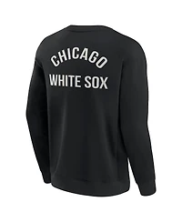 Men's and Women's Fanatics Signature Black Chicago White Sox Super Soft Pullover Crew Sweatshirt