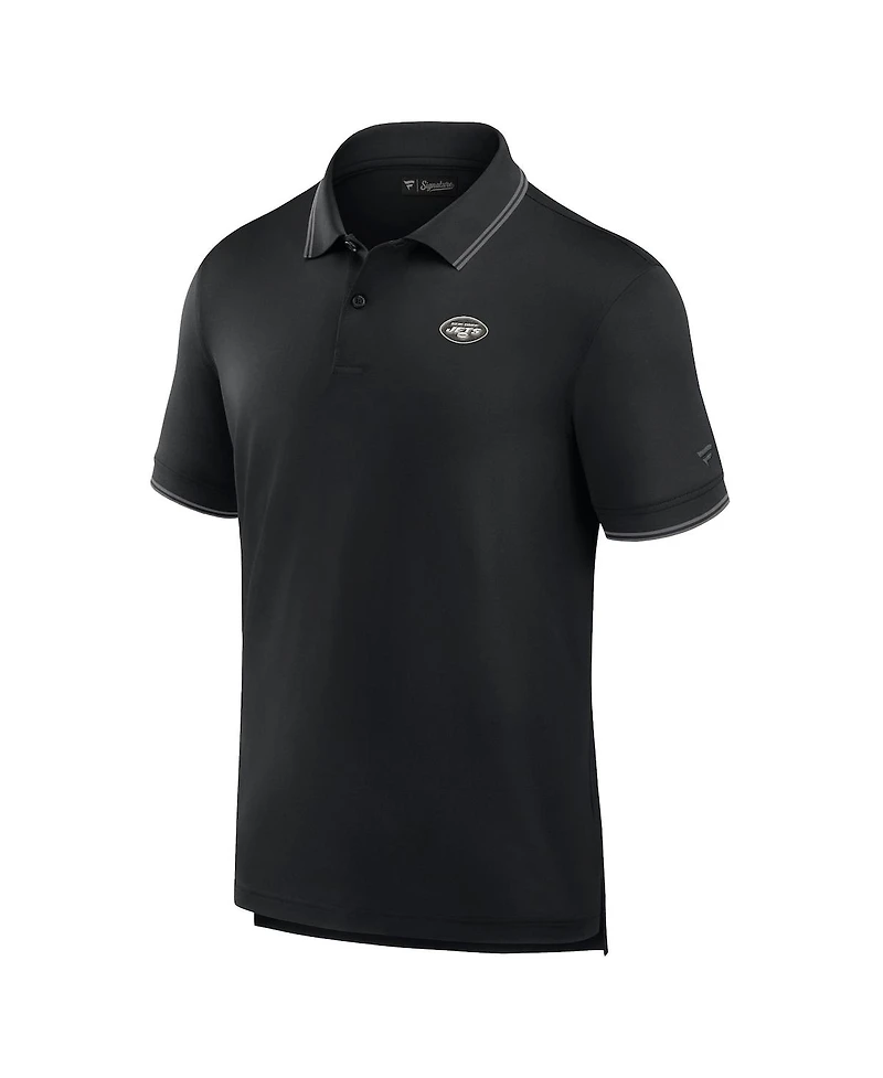 Men's Fanatics Signature Black New York Jets Pique Polo Shirt