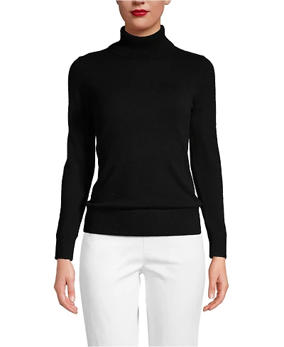 Lands' End Women's Cashmere Turtleneck Sweater