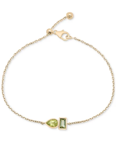 Audrey by Aurate Peridot (3/8 ct. t.w.) & Green Tourmaline (1/3 ct. t.w.) Link Bracelet in Gold Vermeil, Created for Macy's