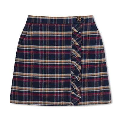 Hope & Henry Toddler Girls Flannel Pull-On Ruffle Skirt