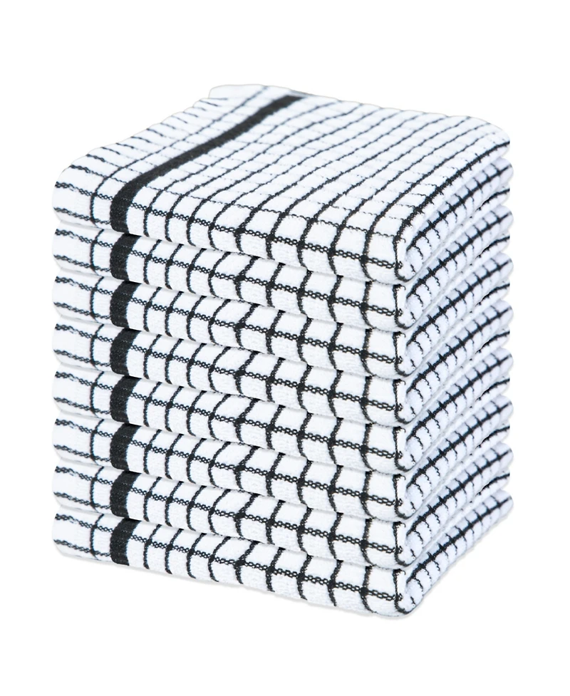 Sloppy Chef Classic Checkered Dishcloths (Pack of 8), 100% Cotton. Color Options, 13x13 in.