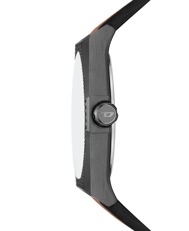 Diesel Men's Scraper Quartz Three Hand Brown Leather Watch 44mm