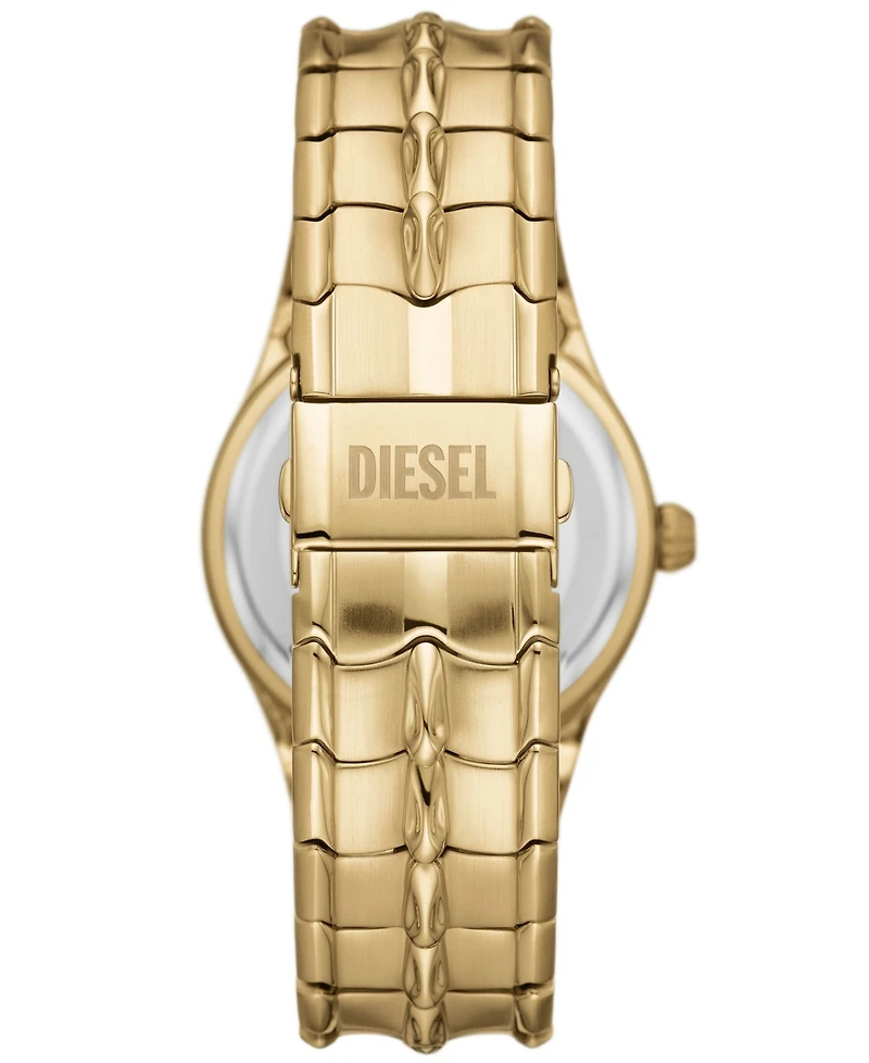 Diesel Men's Vert Quartz Three Hand Date Gold-Tone Stainless Steel Watch 44mm