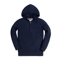Hope & Henry Baby Boys Long Sleeve Hooded Half Zip Sweater