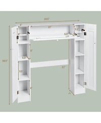 Wooden Over The Toilet Storage Cabinet Drop Door Spacesaver Bathroom