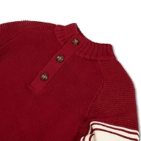 Hope & Henry Baby Boys Organic Long Sleeve Mock Neck Raglan Sweater with Kanga Pocket