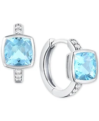 2-Pc. Set Garnet: (4-1/6 ct. t.w.) & Lab-Grown White Sapphire (1/20 Pendant Necklace Matching Small Hoop Earrings Gold-Plated Sterling