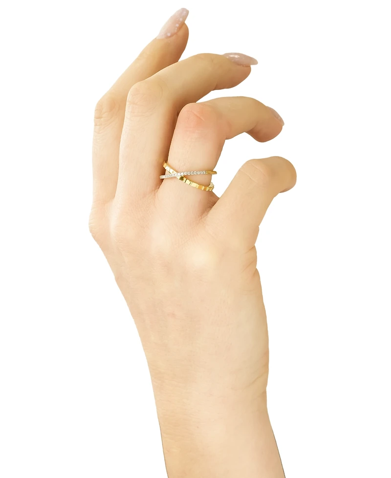 Audrey by Aurate Diamond Crossover Ring (1/10 ct. t.w.) in Gold Vermeil, Created for Macy's
