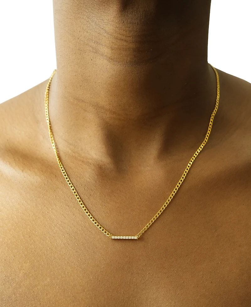 Audrey by Aurate Diamond Bar 18" Pendant Necklace (1/6 ct. t.w.) in Gold Vermeil, Created for Macy's