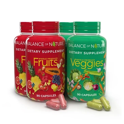 Balance of Nature Fruits & Veggies Supplements - Whole Fruit and Vegetable Ingredients for Women, Men, and Kids
