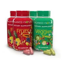 Balance of Nature Fruits & Veggies Supplements - Whole Fruit and Vegetable Ingredients for Women, Men, and Kids