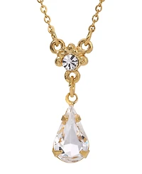 2028 Crystal Gold-Tone Pendant Necklace