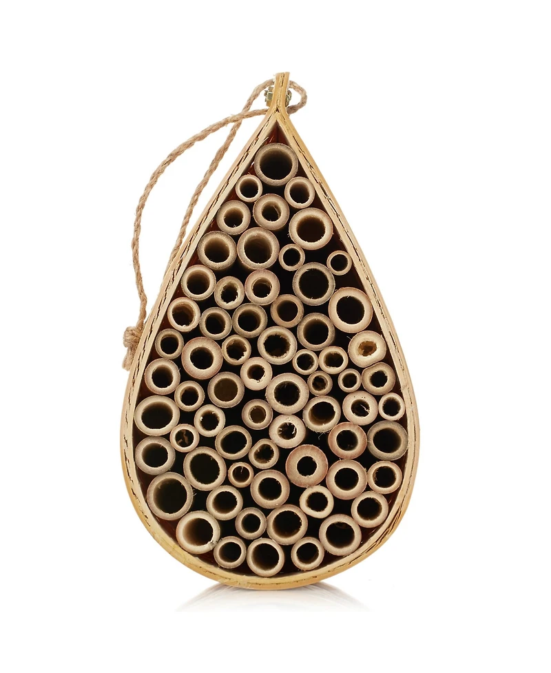 Honey Keeper Mason Bee House, Natural Bamboo Teardrop Bee Hive