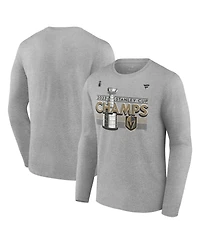 Men's Fanatics Heather Gray Vegas Golden Knights 2023 Stanley Cup Champions Locker Room Long Sleeve T-shirt