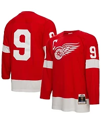 Men's Mitchell & Ness Gordie Howe Red Detroit Red Wings Big and Tall 1960 Captain Patch Blue Line Player Jersey