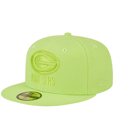 Men's New Era Neon Green Green Bay Packers Color Pack Brights 59FIFTY Fitted Hat