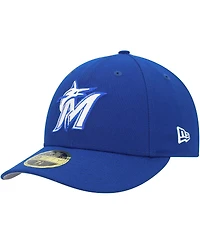 Men's New Era Royal Miami Marlins White Logo Low Profile 59FIFTY Fitted Hat