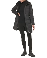 Calvin Klein Women's Sherpa-Trimmed Hooded Down Puffer Coat