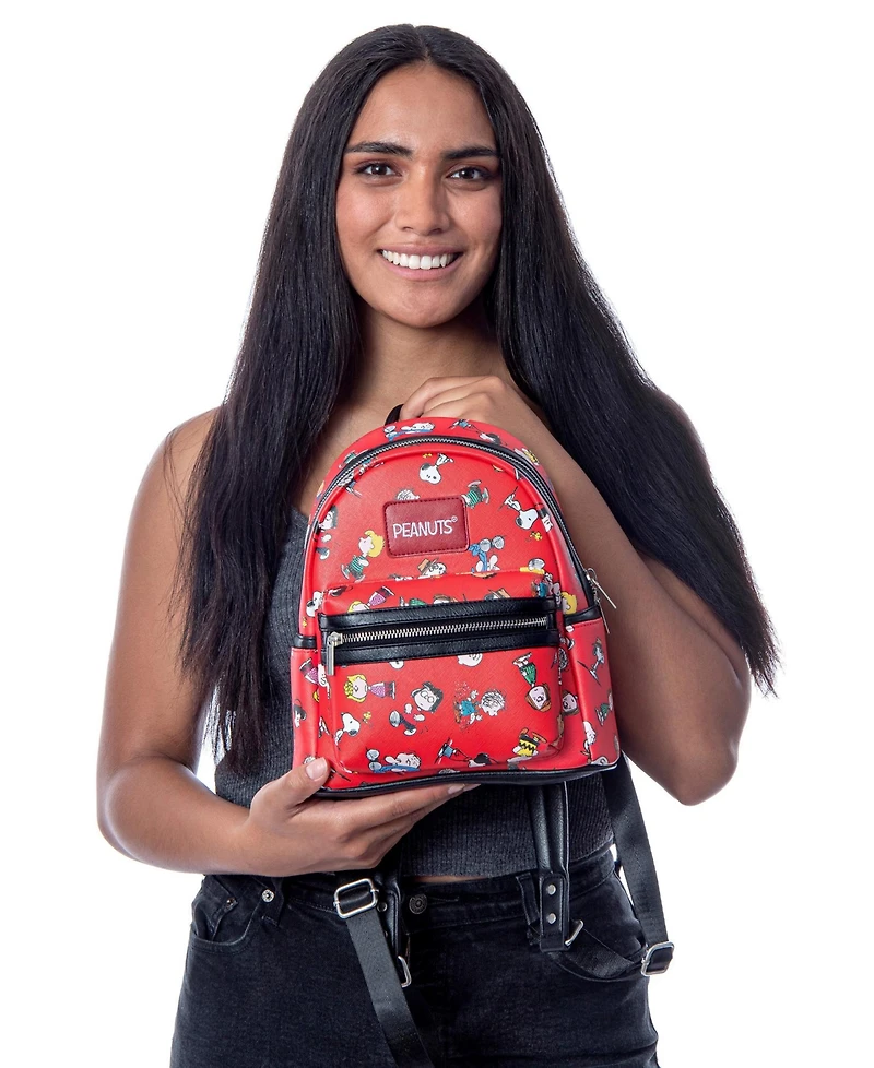 Peanuts Snoopy Charlie Brown Linus Lucy Sally Marcie Toss Print Mini Backpack
