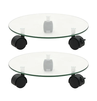 Plant Rollers 2 pcs Tempered Glass 11" Round