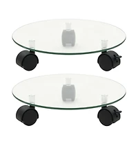 Plant Rollers 2 pcs Tempered Glass 11" Round