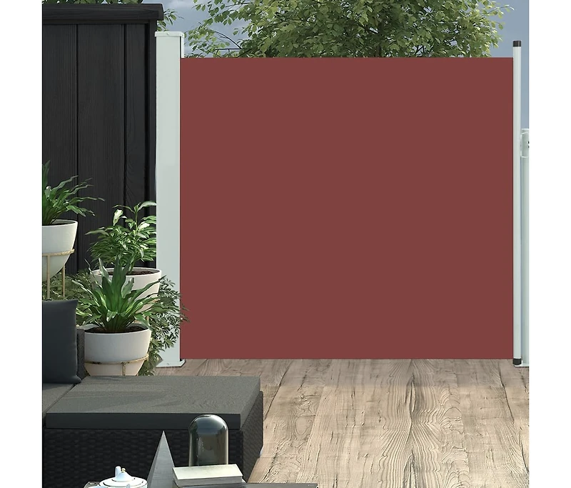 Patio Retractable Side Awning 66.9"x118.1" Brown