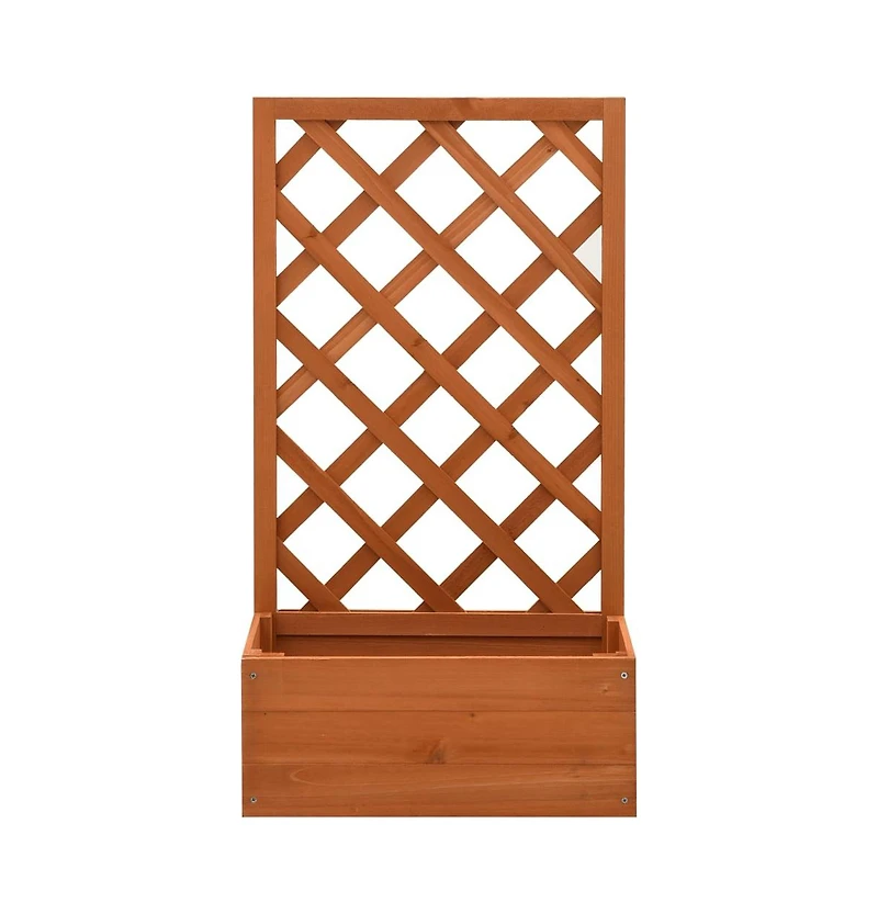 Garden Trellis Planter Orange 19.7"x9.8"x35.4" Solid Firwood