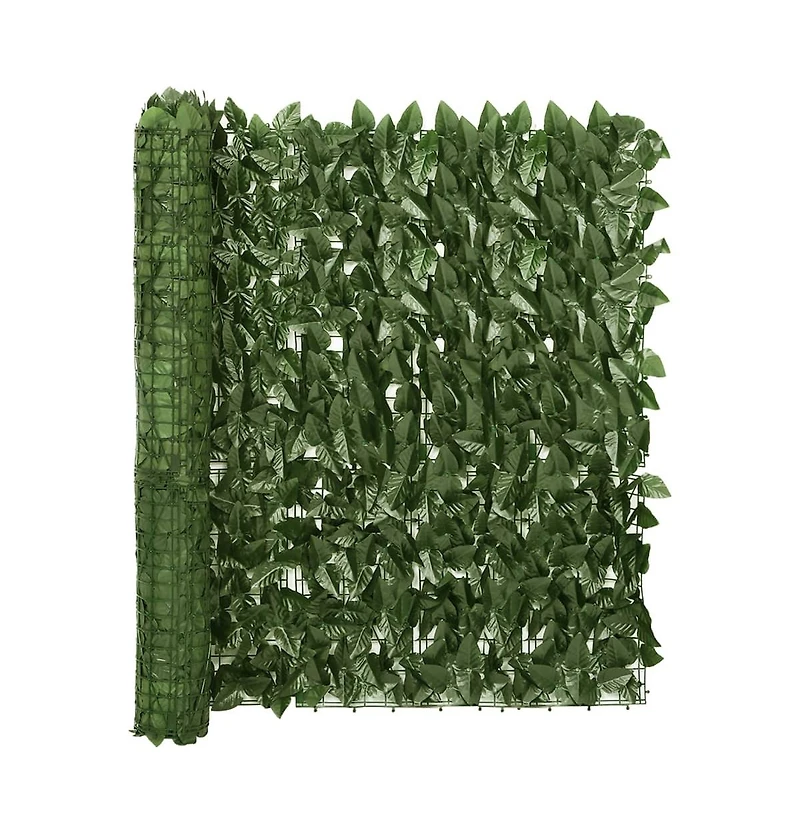 Balcony Screen with Dark Green Leaves 157.5"x39.4"