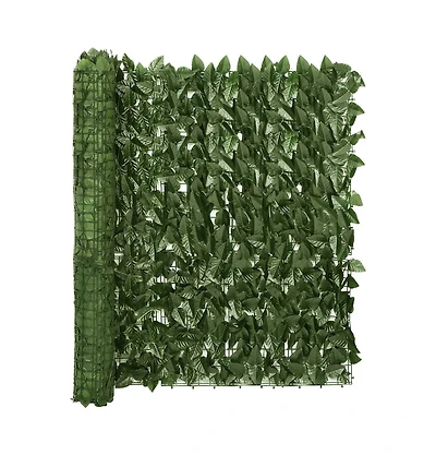 Balcony Screen with Dark Green Leaves 157.5"x39.4"