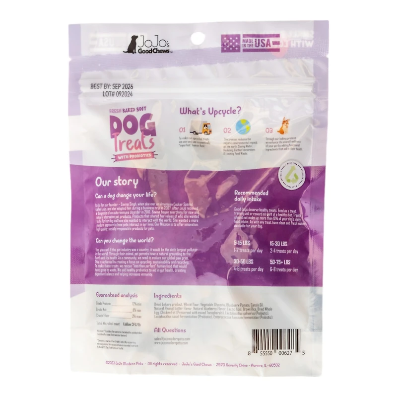 JoJo Modern Pets JoJo Good Chews Peanut Butter & Jelly Soft Chew Dog Treats – 5 oz/(2-Pack)