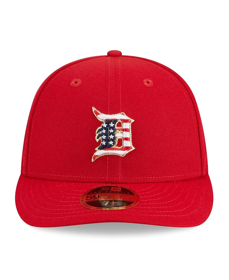 Men's New Era Red Detroit Tigers 2023 Fourth of July Low Profile 59FIFTY Fitted Hat