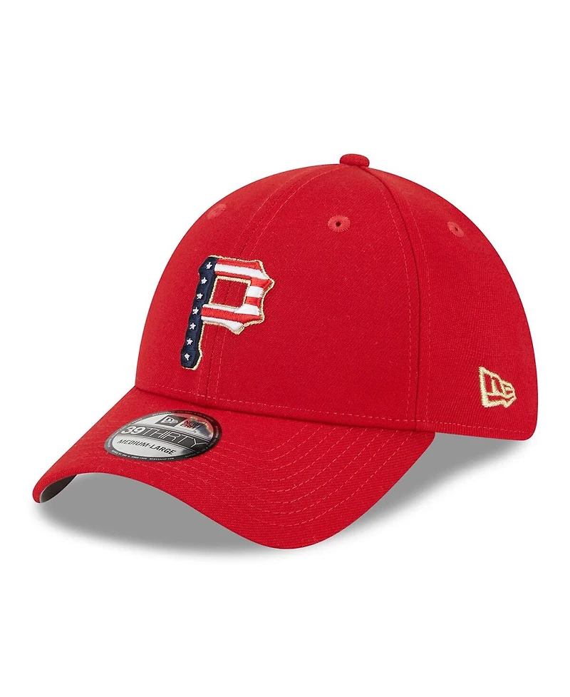Men's New Era Red Pittsburgh Pirates 2023 Fourth of July 39THIRTY Flex Fit Hat