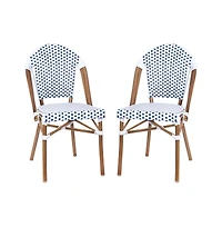 Merrick Lane Celia Indoor/Outdoor Stacking Bistro Chair With Aluminum Frame