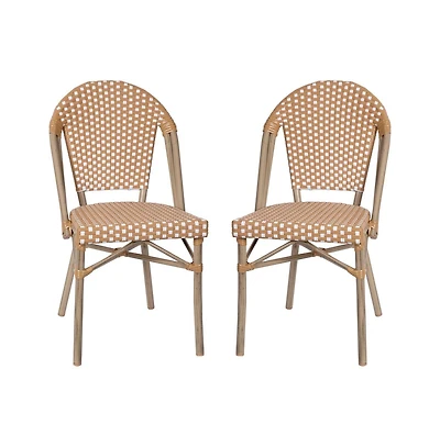 Merrick Lane Celia Indoor/Outdoor Stacking Bistro Chair With Aluminum Frame