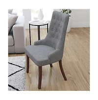 Merrick Lane Lillian Upholstered Tufted Side Accent Chair With Curved Rear Legs