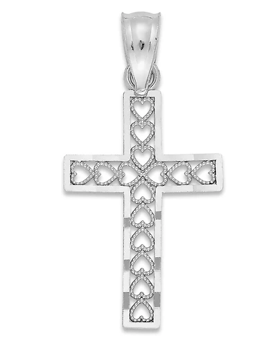 Cross Charm in 14k White Gold