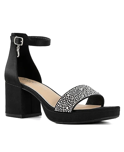 Juicy Couture Women's Nelly Rhinestone Two-Piece Platform Dress Sandals