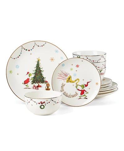 Lenox Merry Grinchmas 12 Pc. Dinnerware Set, Service for 4