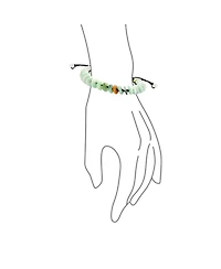 Bling Jewelry Natural Light Green Jade Multi Donut Disc Bracelet Adjustable Cord 7-9”