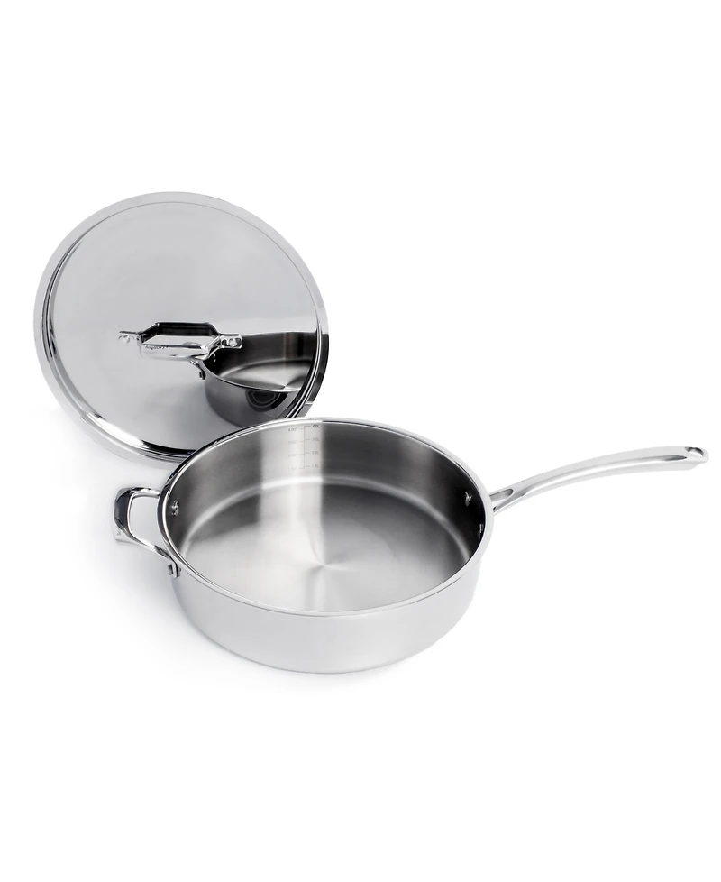 BergHOFF Professional Tri-Ply 18/10 Stainless Steel 11" Saute Pan with Ss Lid, 4.6qt.